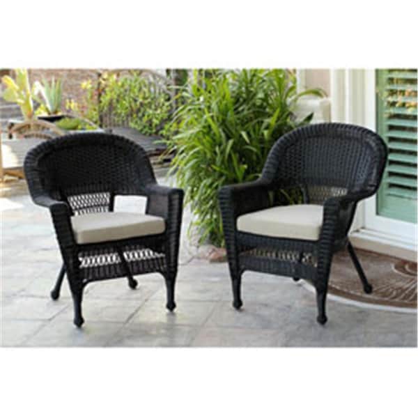 Propation W00207-C-2-FS006-CS Black Wicker Chair with Tan Cushion PR769015 - main